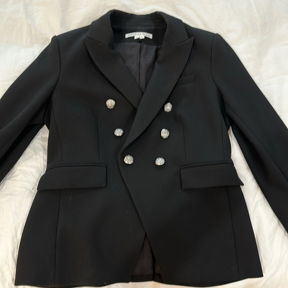 Veronica Beard size 12 double breasted black blazer